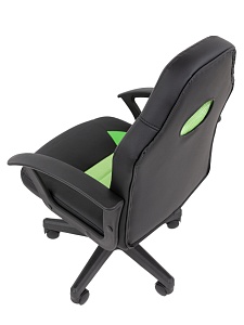 Детское компьютерное кресло CHAIRMAN KIDS 111, экокожа, черный/зеленый